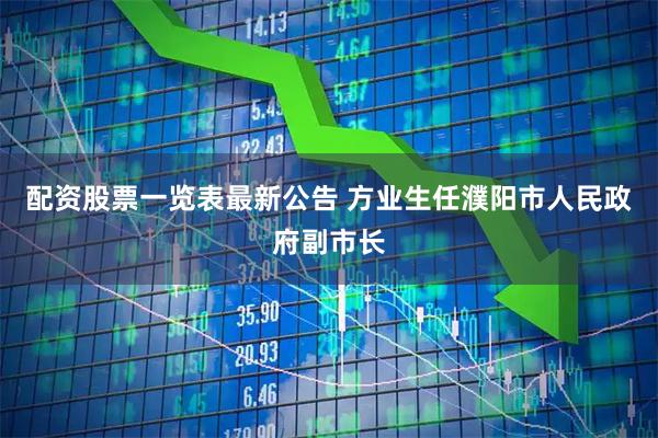 配资股票一览表最新公告 方业生任濮阳市人民政府副市长