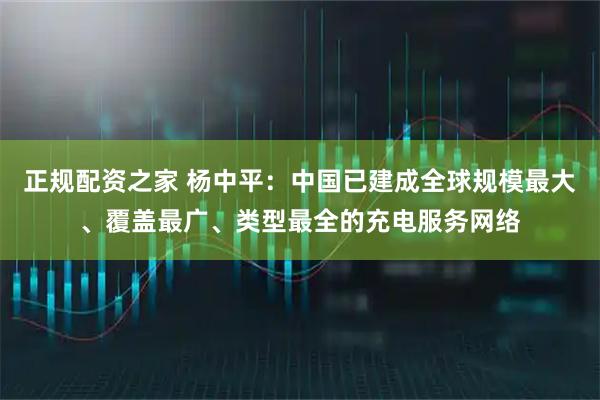正规配资之家 杨中平：中国已建成全球规模最大、覆盖最广、类型最全的充电服务网络
